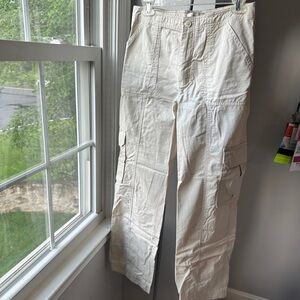 Abercrombie & Fitch Cream Cargo Pants Relaxed Fit
